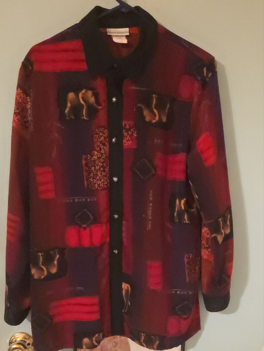 Draper's & Damon's Woman's Red and Black Button-Down Shirt